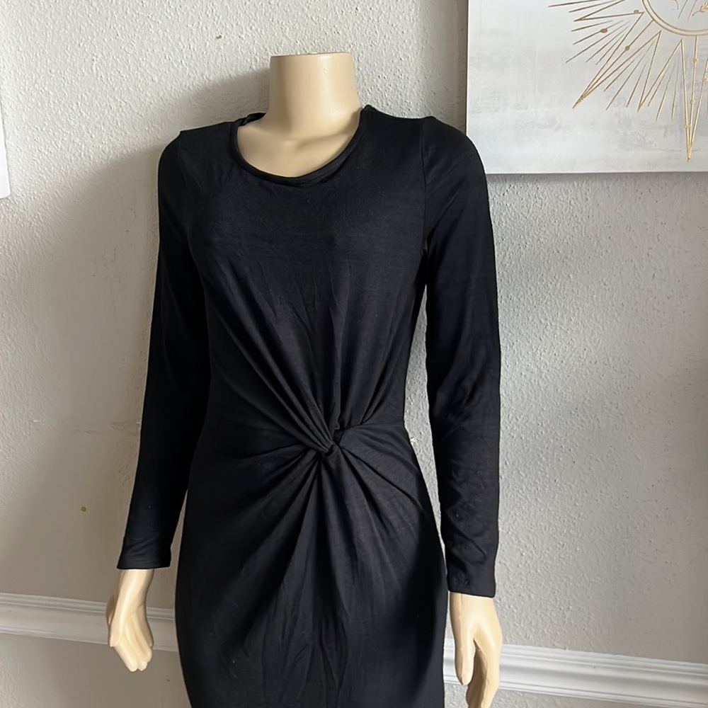 GAP Black Long Wrap Sleeve Dress Size M - Picture 3 of 8